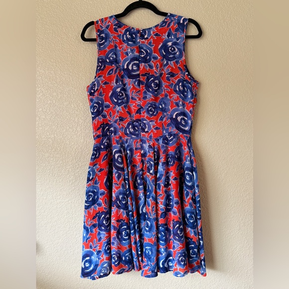 Maison Jules Blue and Red Floral Mini Dress EUC - Picture 2 of 10